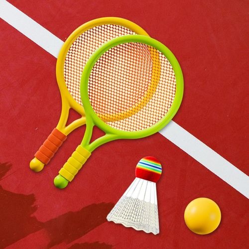 Kids Badminton & Tennis Racket Set – Easy-To-Handle Outdoor Sports Toy With 2 Rackets, 1 Ball, And 1 Shuttlecock For Fun Indoor & Outdoor Play (Random Color) - Image 4