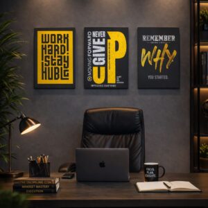 Set of 3 Premium Wall Art Photo Tiles – Modern Home Decor Sets 8x11