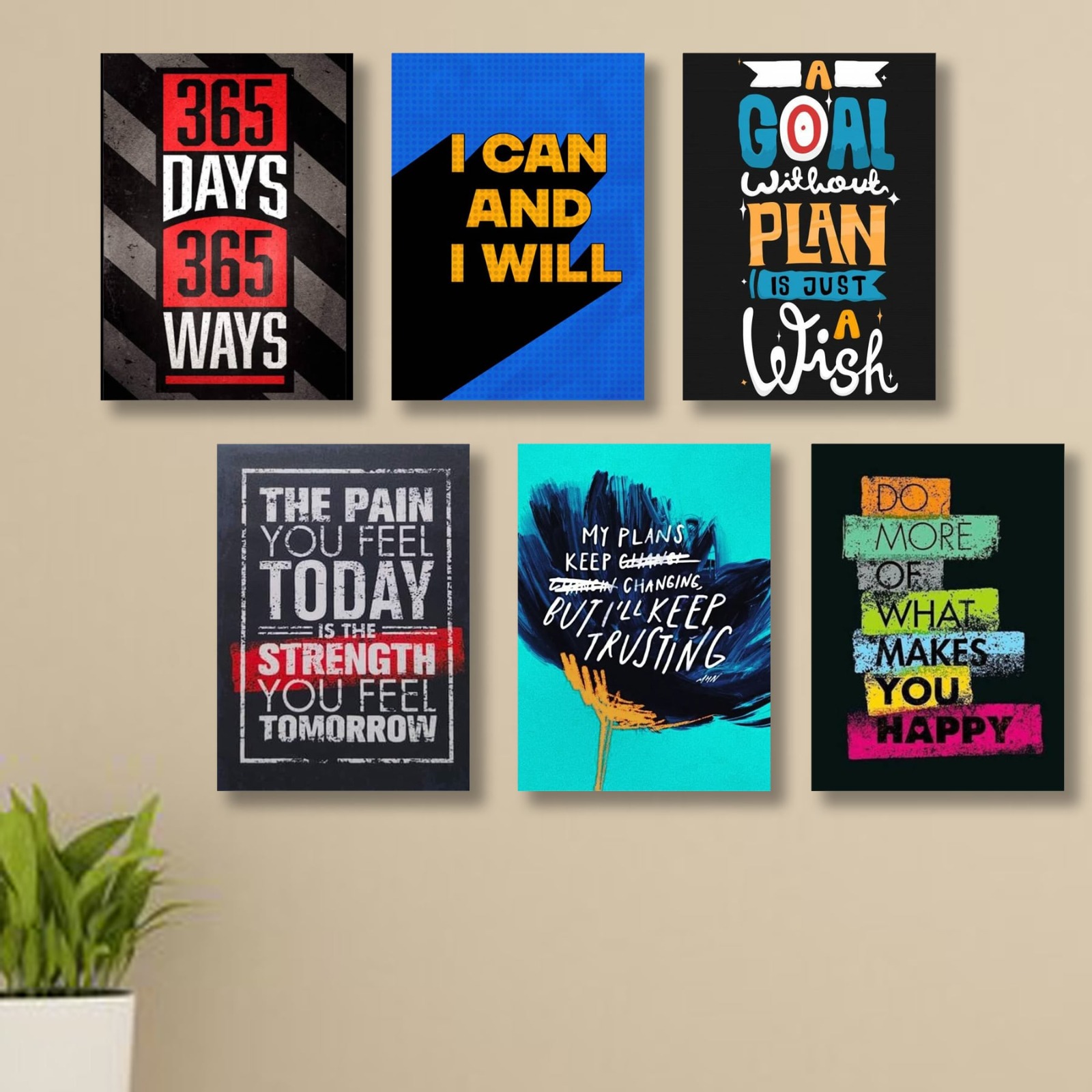6 Pc Wall Decor Cardboard Phototiles With Double Tape For Back Sticking