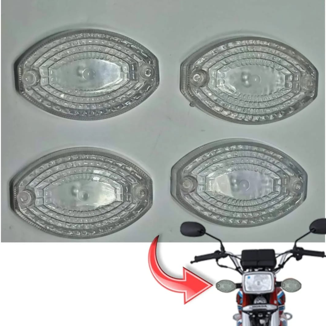 Indicator Cover For 125Cc Bikes Crystal White And Smog Color Pack Of 4 Pieces - Image 3
