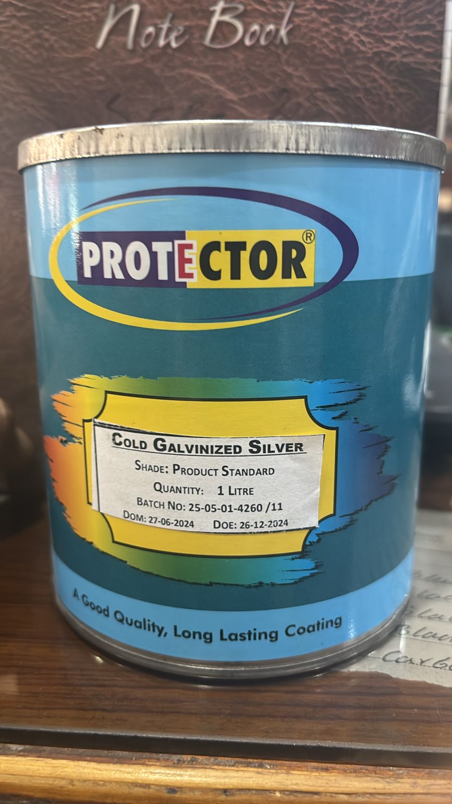 PROTECTOR Anti Rust Zinc Coating Spray Color (Cold Galvanized Silver Paint 1 Liter) - Image 5