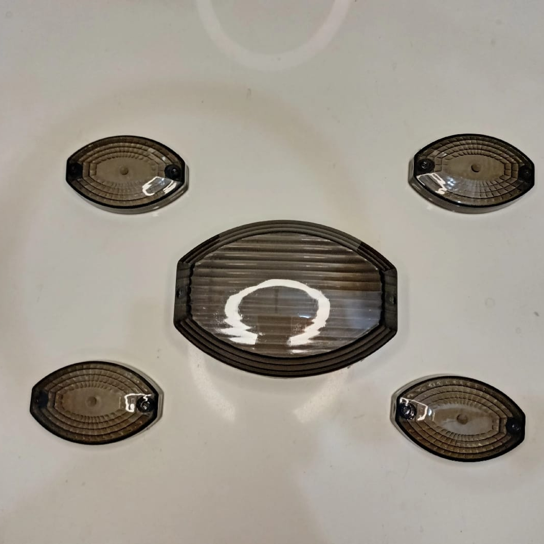 Indicator Cover And Backlight Cover For 125Cc Bikes Crystal White And Smog Color Set of 5 Pcs - Image 5