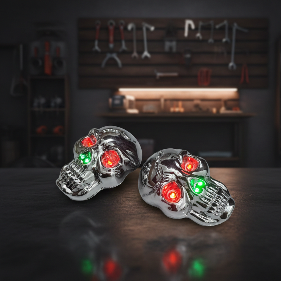 Special Decoration Fancy Stylish Skull Shape Motorcycle Indicators - Image 2