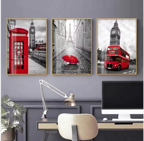 Decoration home decoration item 3 pcs iSLAMIC fRAME board wall decor photo on wall PHOTO TILE canvas art decor for home easy set up with both side tape