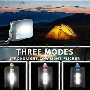 Mini COB LED Keychain Flashlight 3 Modes | Portable Rechargeable Keychain Torch | Emergency Pocket Light (Random Color)