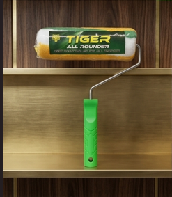 Tiger All-Rounder 9-Inch Professional Paint Roller – Multi-Purpose Wall Painting Tool with Ergonomic Green Handle – High-Absorbency 9" Roller for Smooth & Textured Walls - Image 2