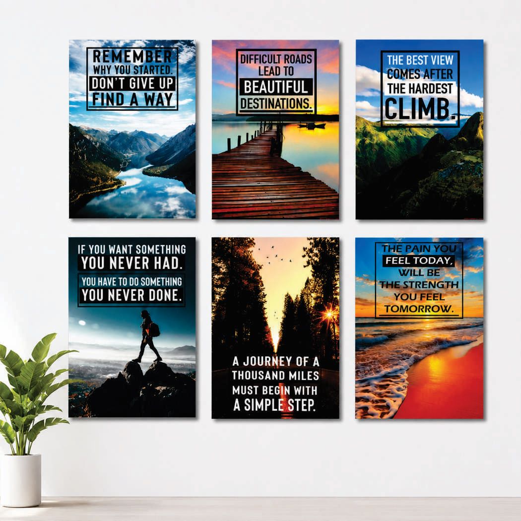 Set of 6 Premium Wall Art Photo Tiles – Modern Home Decor Sets 8x11