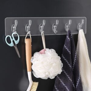 Seamless Heavy Duty Sticky Hooks | Double-Sided Adhesive | Transparent Waterproof Wall Hangers | Bathroom & Kitchen