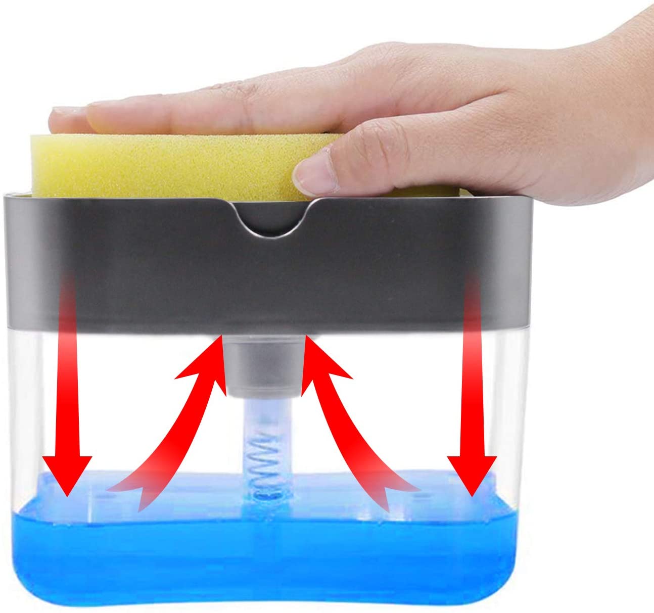 2-in-1 Soap Pump Dispenser with Sponge Holder – Kitchen Sink Liquid Soap Dispenser for Easy Dishwashing (Without Sponge) - Image 3