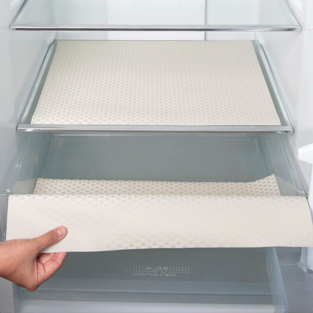 PVC Refrigerator Shelf Liner (45x150cm) - Plain Check Anti-Slip Fridge Drawer Mat - Image 2