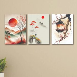 Set of 3 Premium Wall Art Photo Tiles – Modern Home Decor Sets 8x11