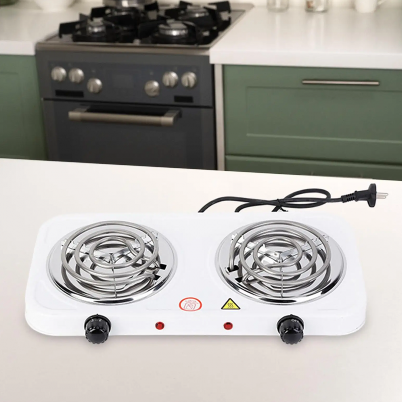 Double Electric Stove – 2000 Watt Dual Hot Plate Cooker with Twin Coil Burners | Fast Heating, Energy-Efficient Electric Cooking Stove for Home, Hostels & Outdoor Use