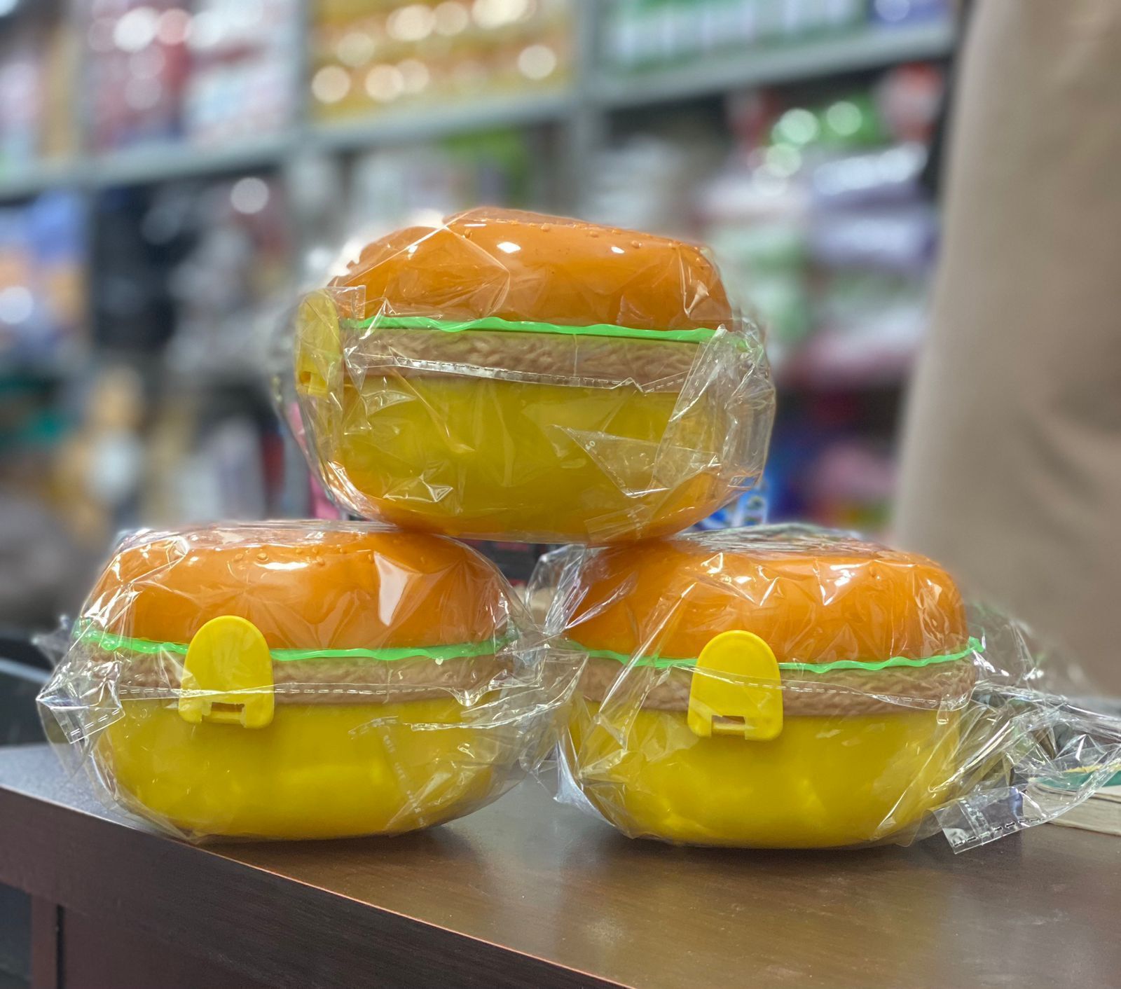 Lunch Box For Kids Burger Hamburger Shaped Multi Layer 6x3.5 Inches Multicolor Portable Food Container - Image 5