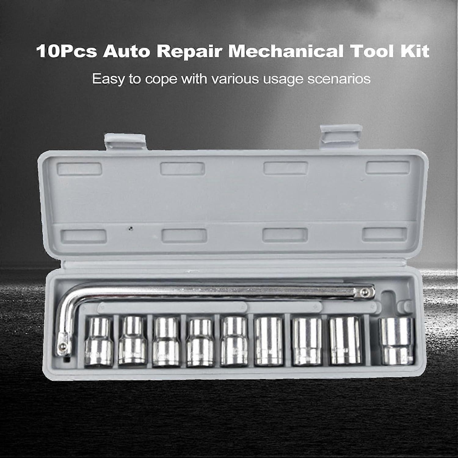 Professional Heavy Duty Socket Wrench Set | 9Pc Tool Kit | 1/2″ Drive | 8‑24mm Metric Sockets + L Wrench - Image 2
