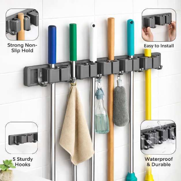 Royal Aluminium Mop & Broom Holder - Image 4