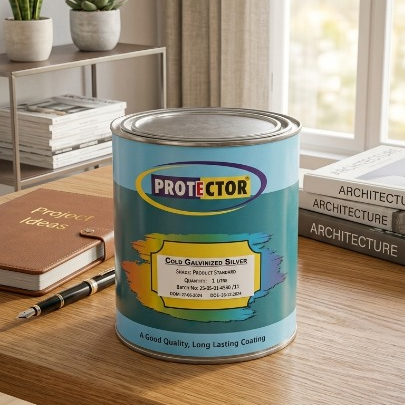 PROTECTOR Anti Rust Zinc Coating Spray Color (Cold Galvanized Silver Paint 1 Liter) - Image 4