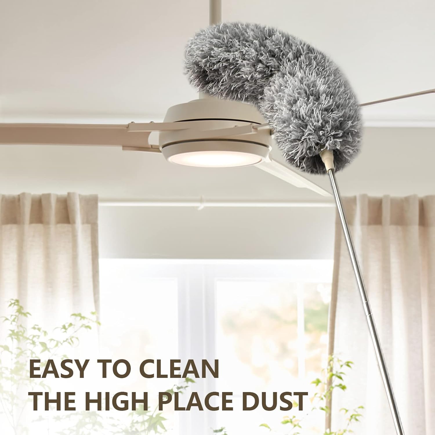 Grey Flexible Microfiber Duster – Bendable Long Reach Cleaning Brush for Home & Office - Image 4