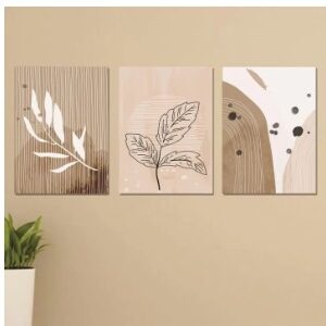Set Of 3 Art Wooden Frames For Wall Decoration / Sticky Photo Tile
