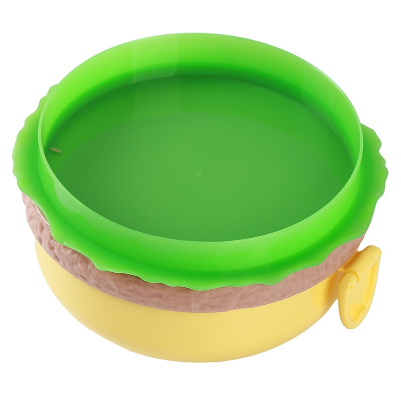 Lunch Box For Kids Burger Hamburger Shaped Multi Layer 6x3.5 Inches Multicolor Portable Food Container - Image 2