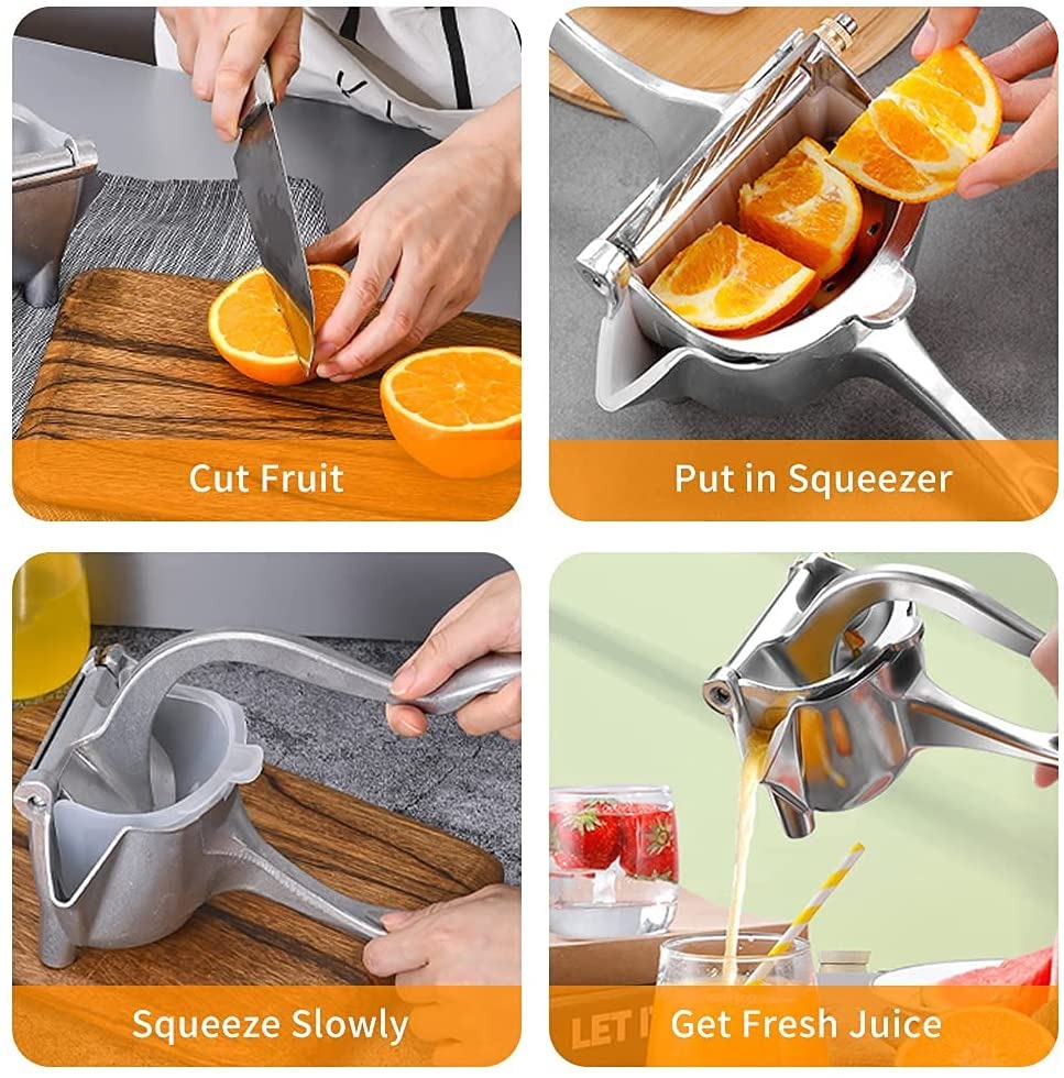 Stainless Steel Lemon & Orange Clip Handheld Fruit Juicer – Durable Manual Portable Citrus Squeezer for Kitchen & Baby Fruit Juice - Image 2
