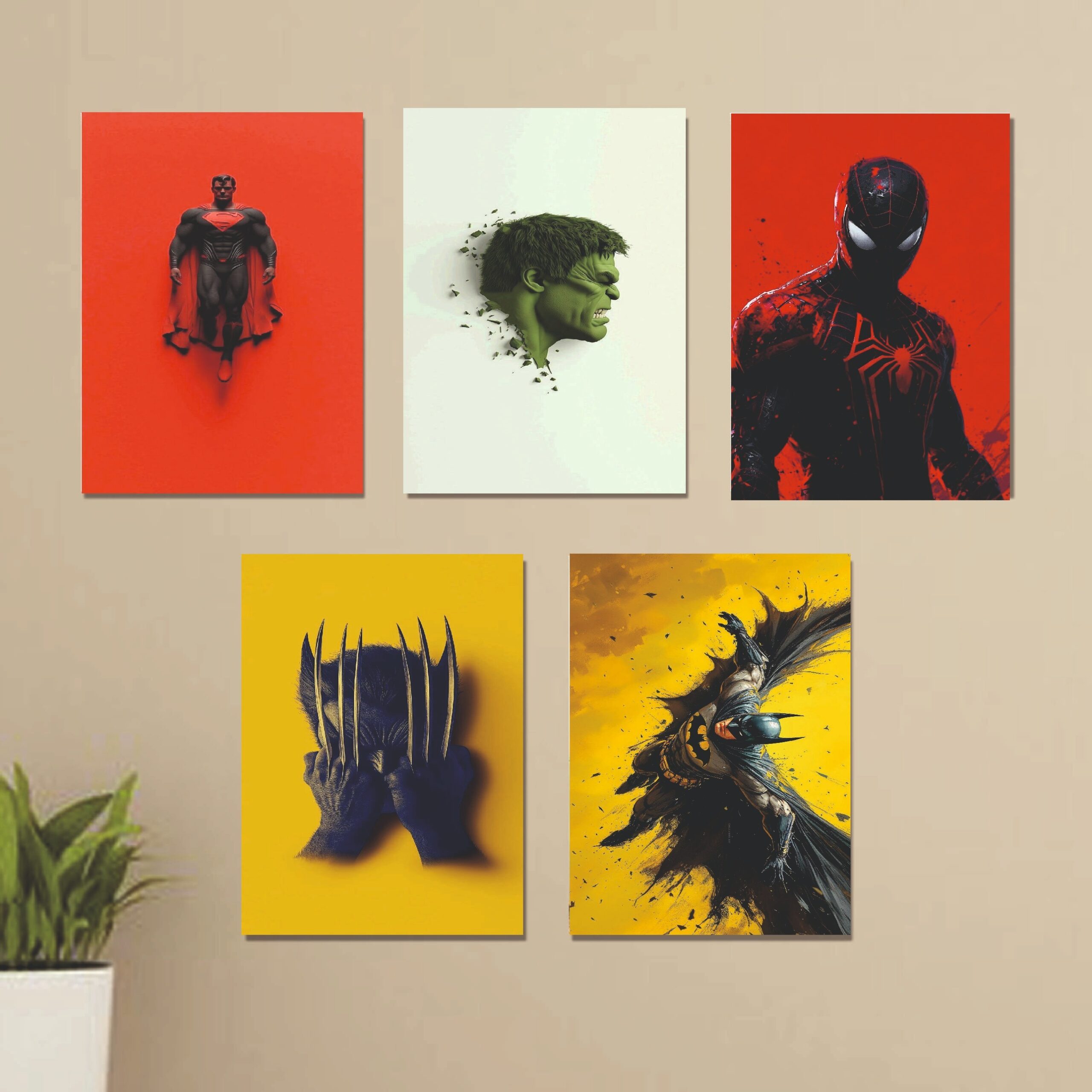 Set of 5 Premium Wall Art Photo Tiles – Modern Home Decor Sets 8x11