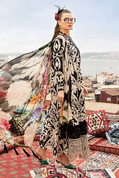 Elegant 3 Piece Embroidered Lawn Suit with Digital Print & Printed Chiffon Dupatta – Unstitched Summer Collection - Image 4