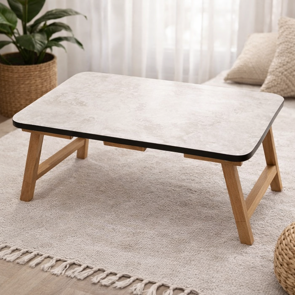 Multi-Purpose Wooden Folding Table – Portable Lap Desk for Study, Reading, and Laptop Use - Image 2