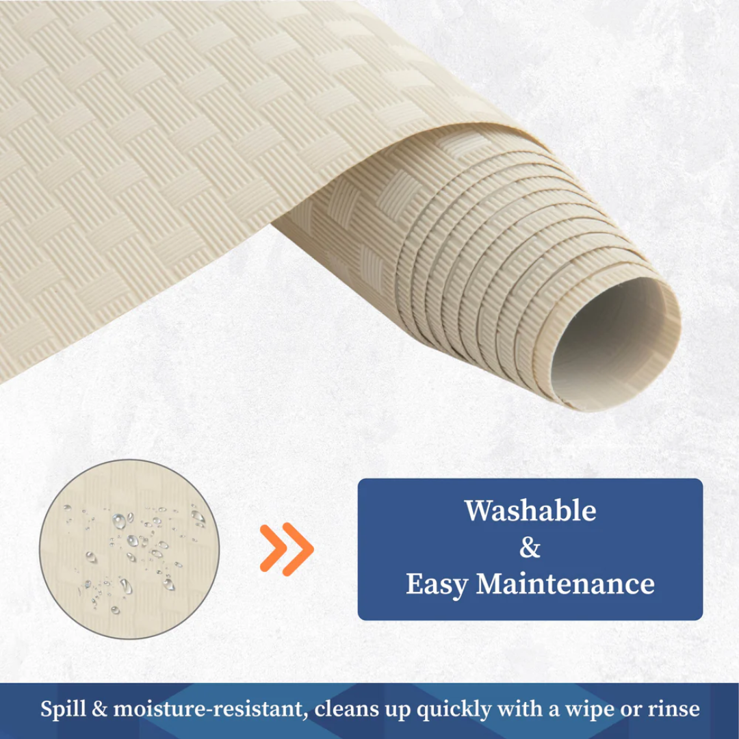 PVC Refrigerator Shelf Liner (45x150cm) - Plain Check Anti-Slip Fridge Drawer Mat - Image 5