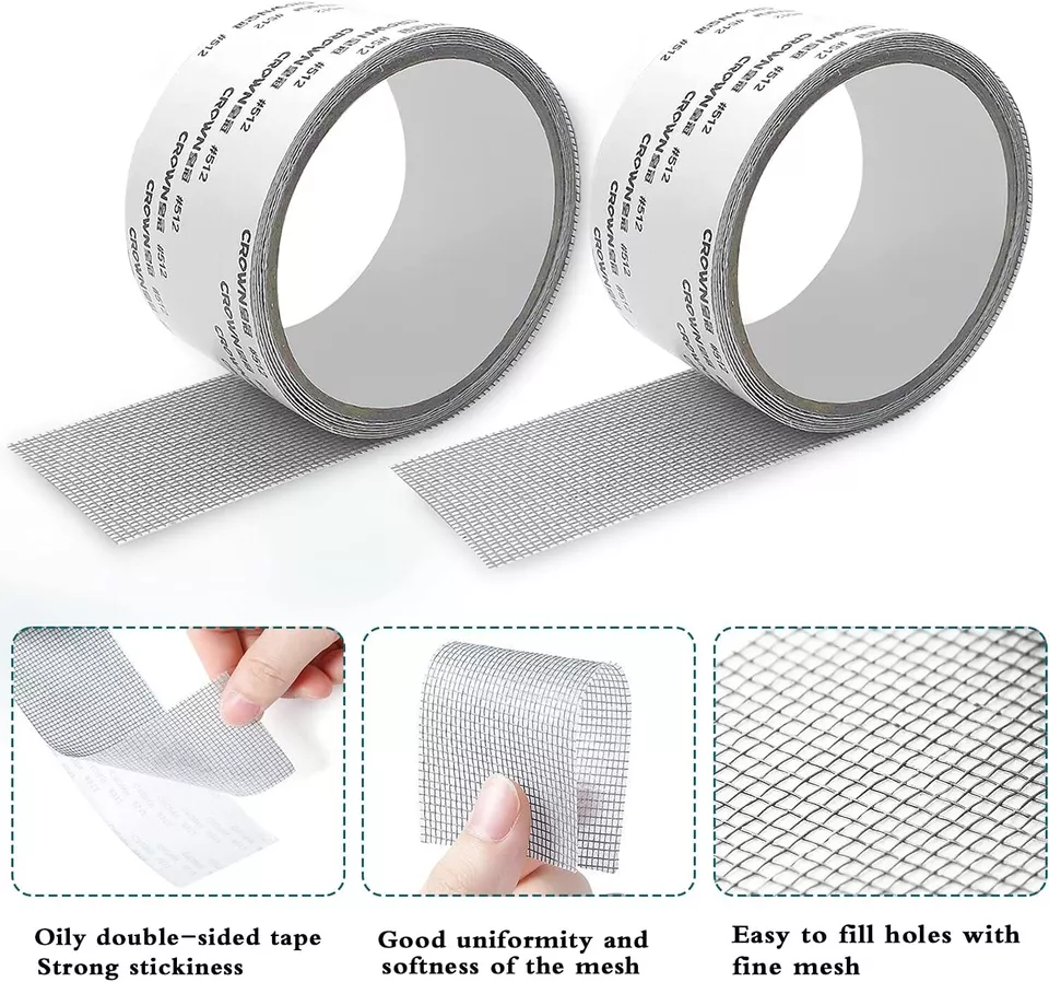 3 Meter - Mesh Roll Tape Window Screen Repair Patch Keep Mosquitoes Out With Anti Insect Self Adhesive Mesh Patch Tape - Image 2