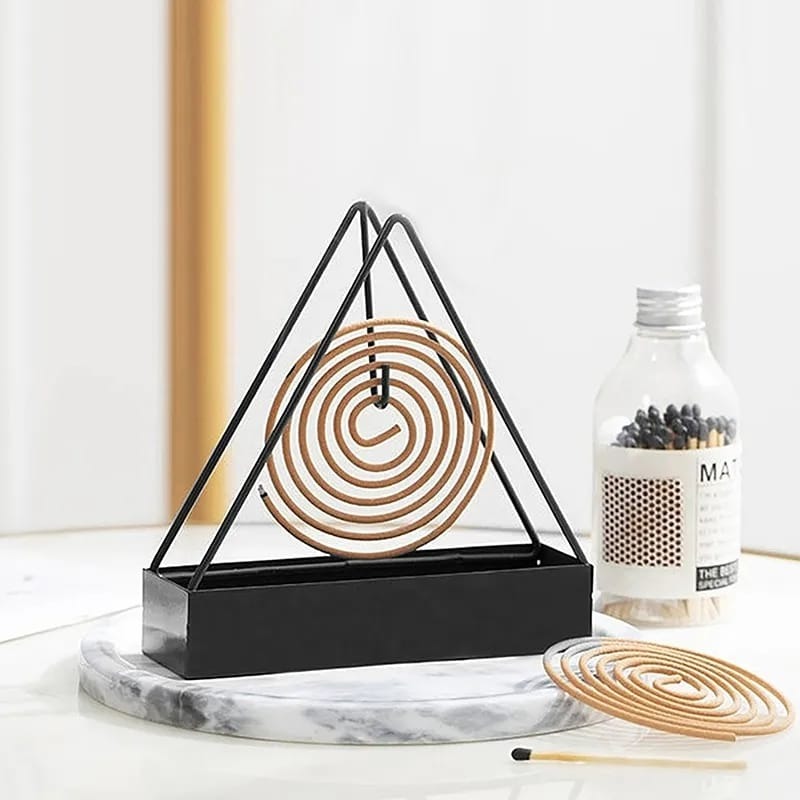 1 Pcs Simple Triangle-shaped Iron Mosquito Coil Holder Creative Hanging Or Standing Incense Burner - Image 3