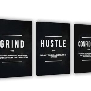 set of 3 Motivational sticky canvas frames for wall decore / sticky phototiles for office and home workplace