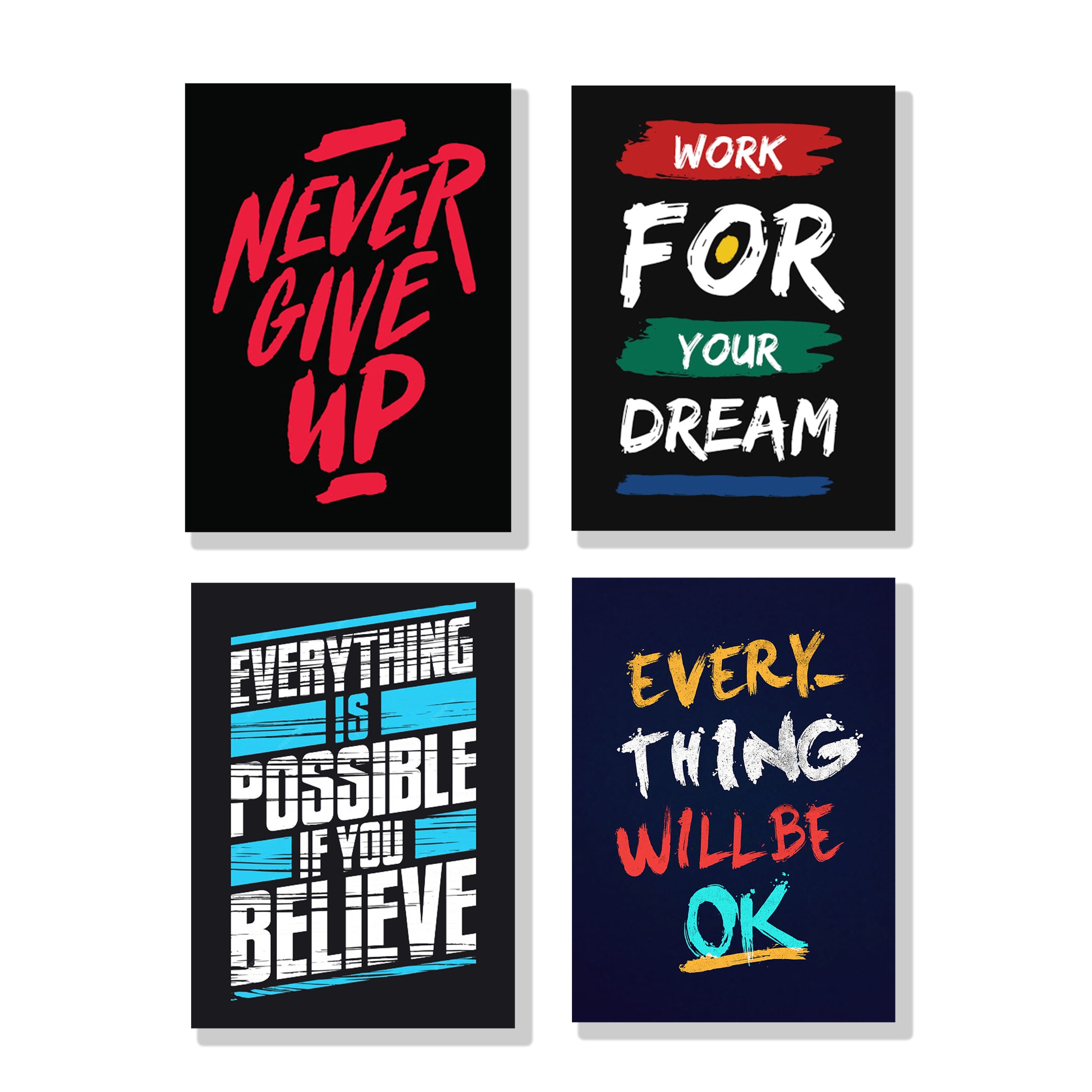 Set of 4 Premium Wall Art Photo Tiles – Modern Home Decor Sets 8x11