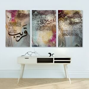 set of 3 sticky wooden frames for home office wall decore / sticky phototiles