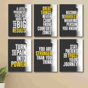 6 PC Wall Decor Cardboard Phototiles With Double Tape For Back Sticking – Turn Pain Into Power