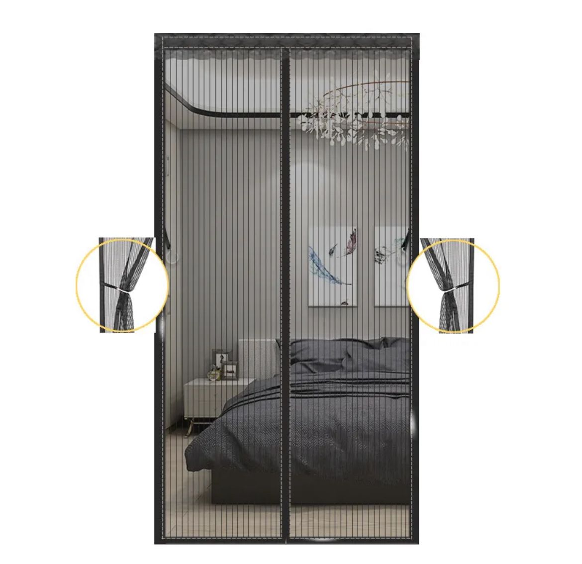 Premium Quality Mosquito Magic Mesh In Hard Box With 20pcs Double Tape Stickers And 12pcs Hocks For Easy Installation - Image 3