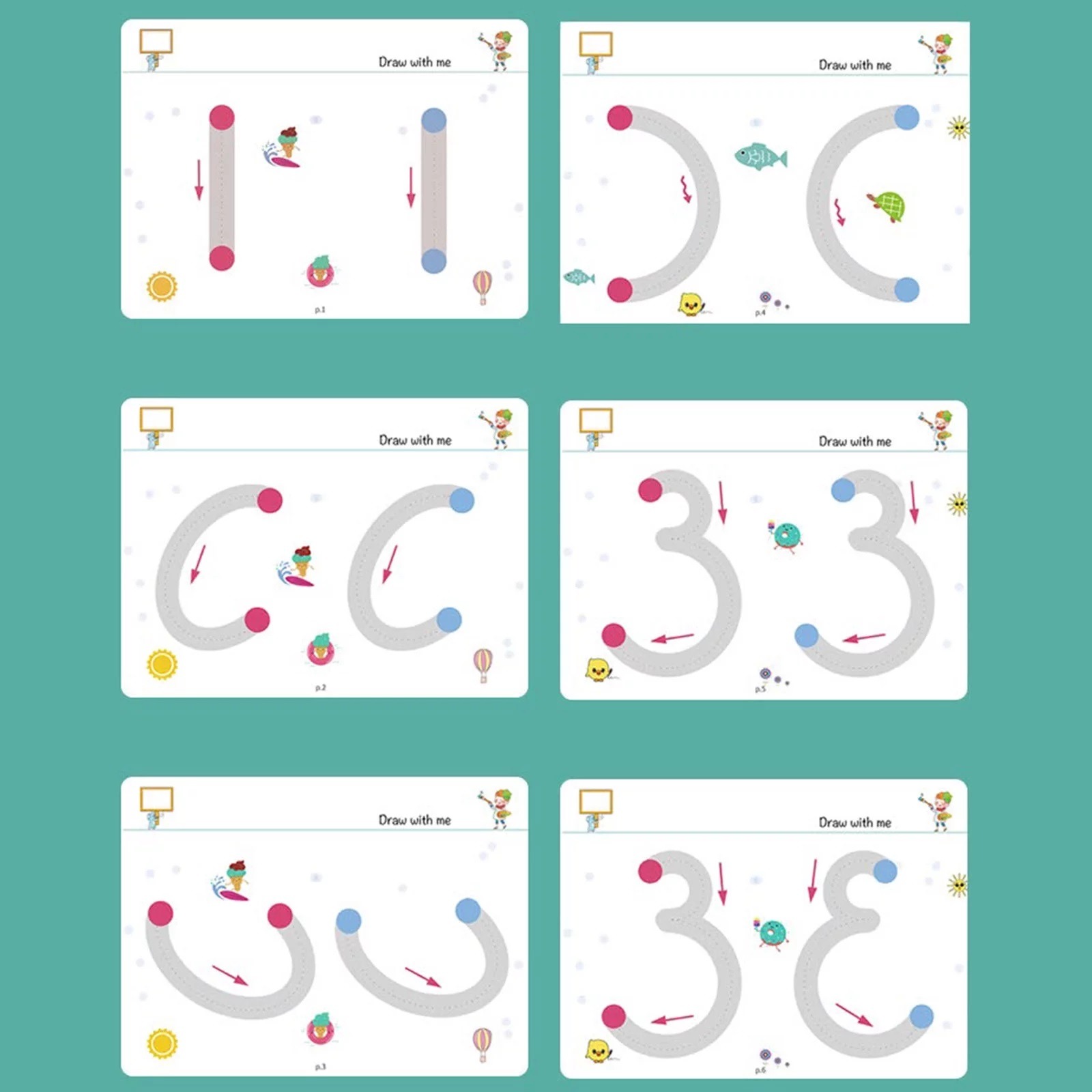 Magical Tracing Workbook Set for Kids – Reusable Learning to Write Alphabet, Numbers & Line Tracing Practice Book with Magic Pen - Image 3
