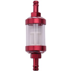 Universal Aluminum Glass Motorcycle Oil Filter – Transparent Reusable Inline Oil Filter for Motorbikes (Random Color)