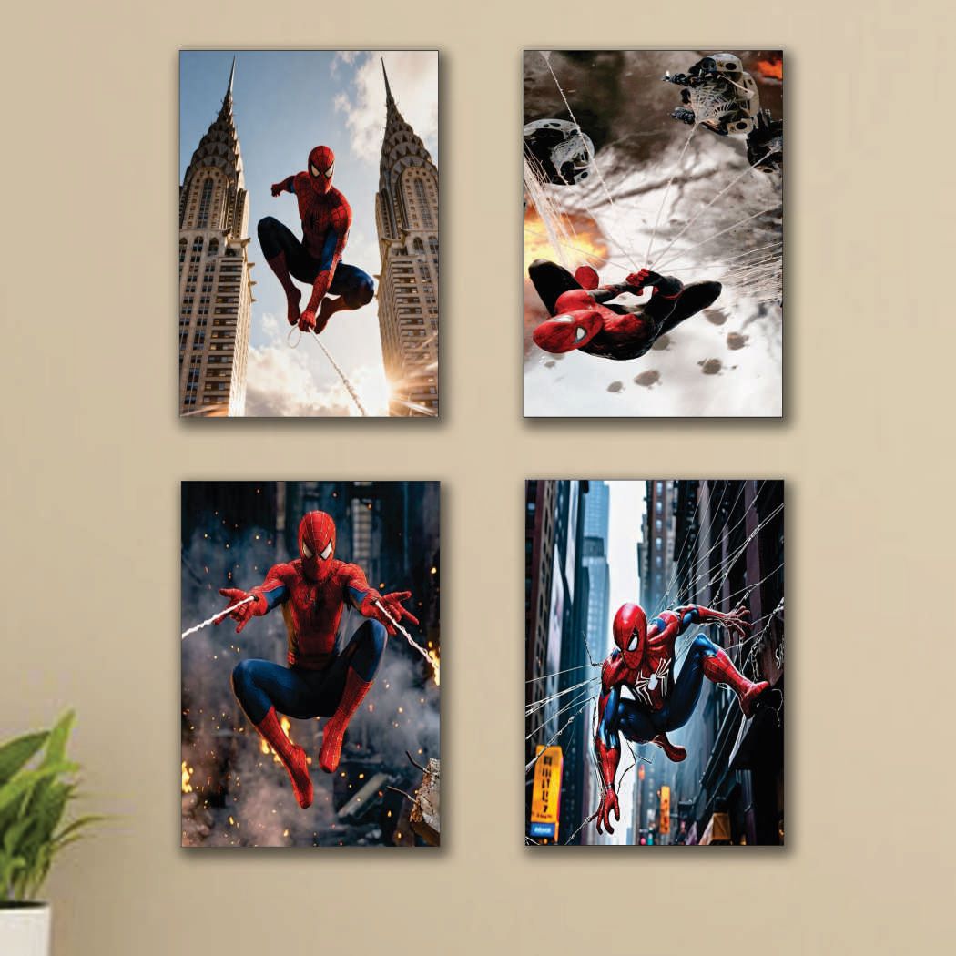 Set of 4 Premium Wall Art Photo Tiles – Modern Home Decor Sets 8x11