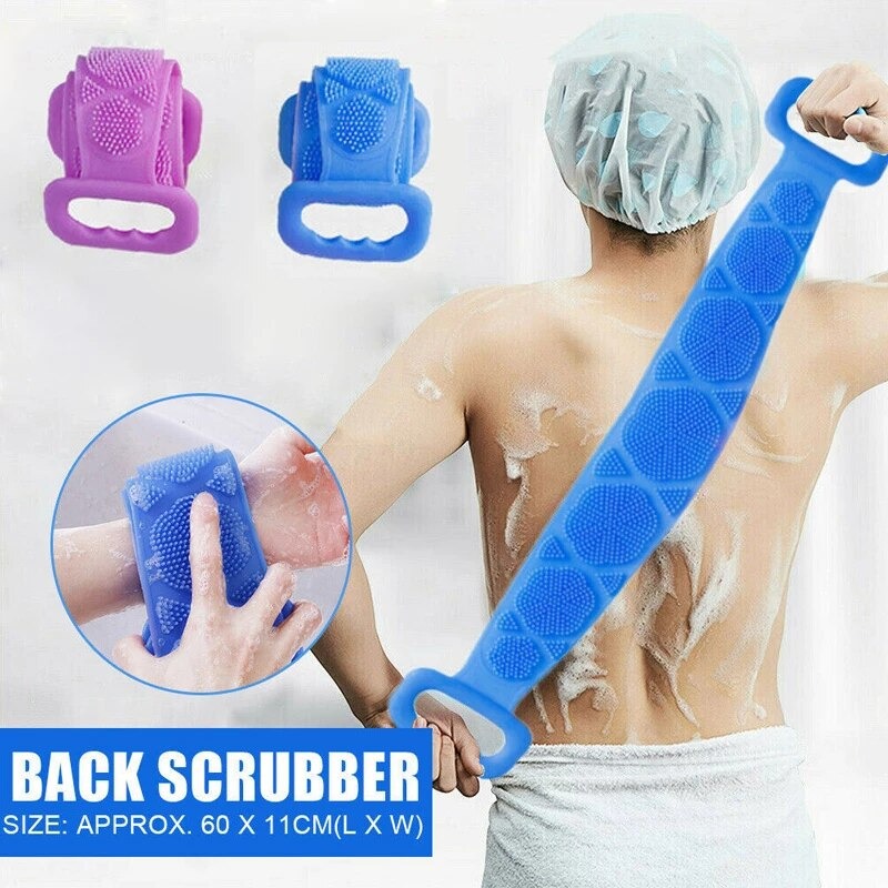 Pack of 2 Silicone Back Scrubber Bath Belts – Double-Sided Exfoliating Body Scrubbers for Gentle, Deep Cleansing & Smooth Skin - Image 3