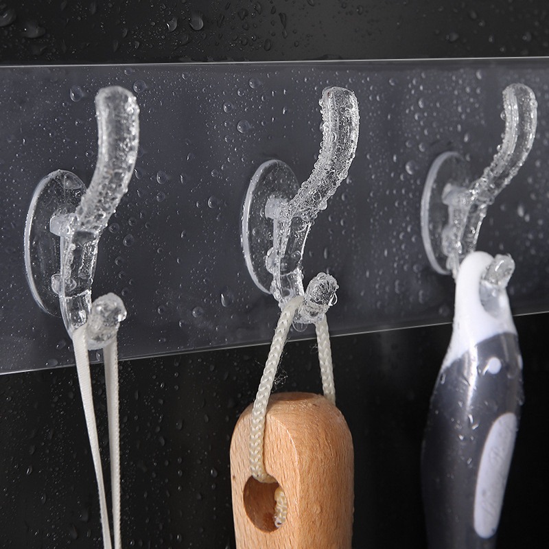 Seamless Heavy Duty Sticky Hooks | Double-Sided Adhesive | Transparent Waterproof Wall Hangers | Bathroom & Kitchen - Image 4