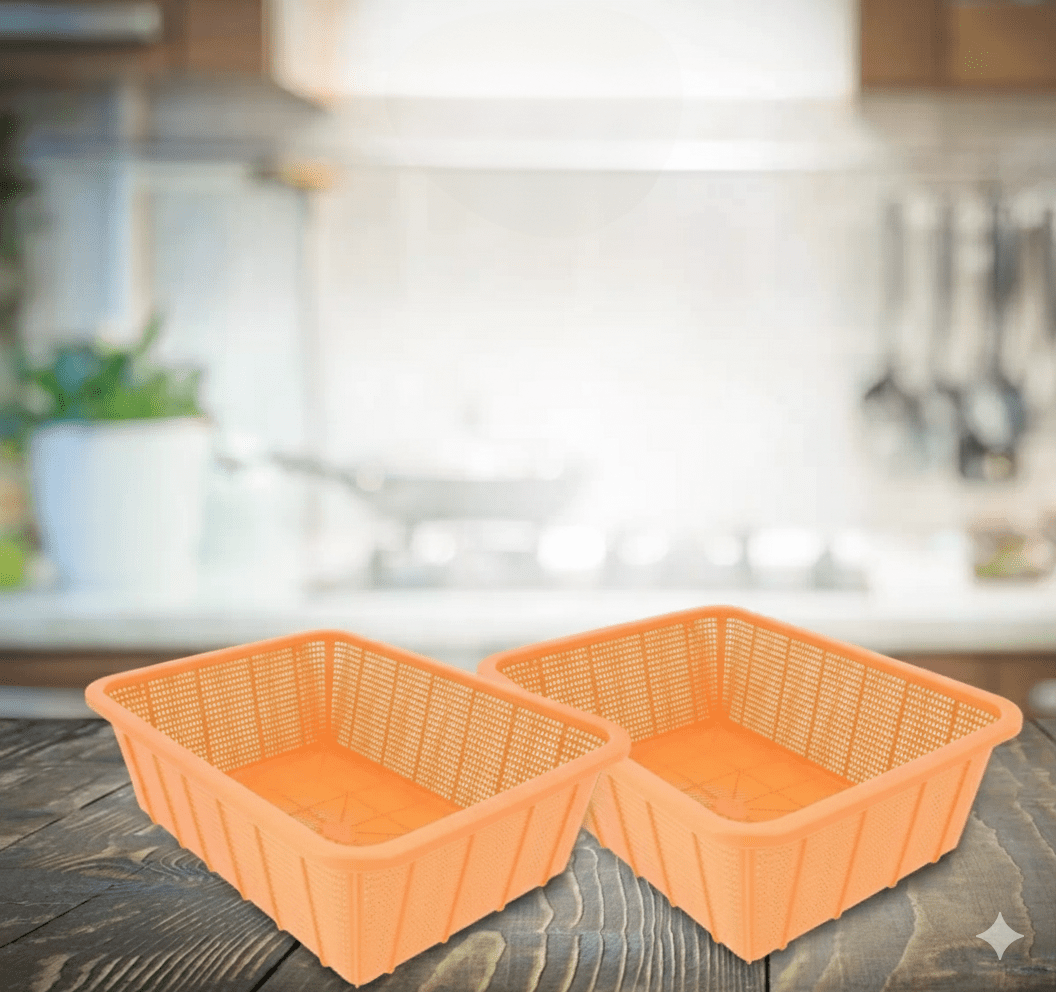 Multipurpose Rainbow Storage Baskets Large Size | Durable Plastic Organizer - Image 3