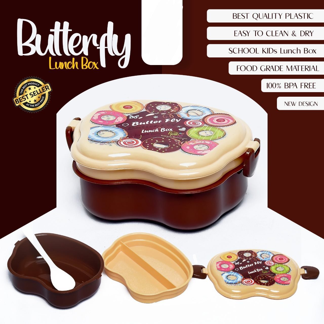 Double Partition Lunch Box - Keep Food Organized & Fresh | BPA-Free & Leak-Proof" - Image 6