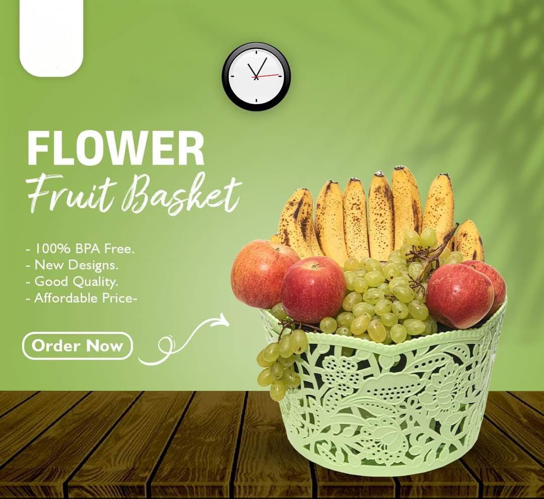 FRUITS BASKET IN MULTICOLORS WITH FREE 750ML FRIDGE WATER BOTTLE - Image 3