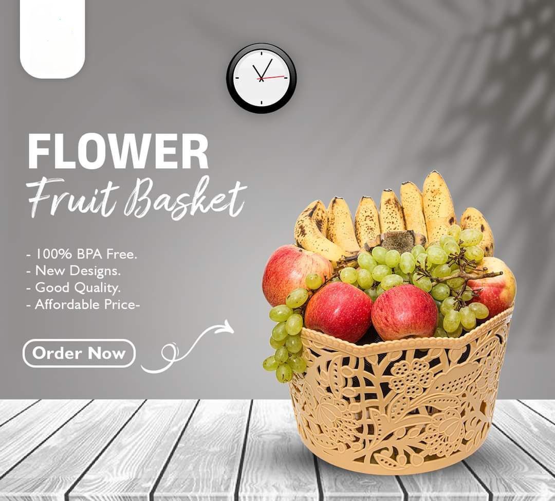 FRUITS BASKET IN MULTICOLORS WITH FREE 750ML FRIDGE WATER BOTTLE - Image 2