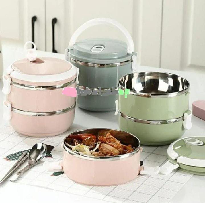 Double Layer Lunch Box - Steel & Leak-Proof