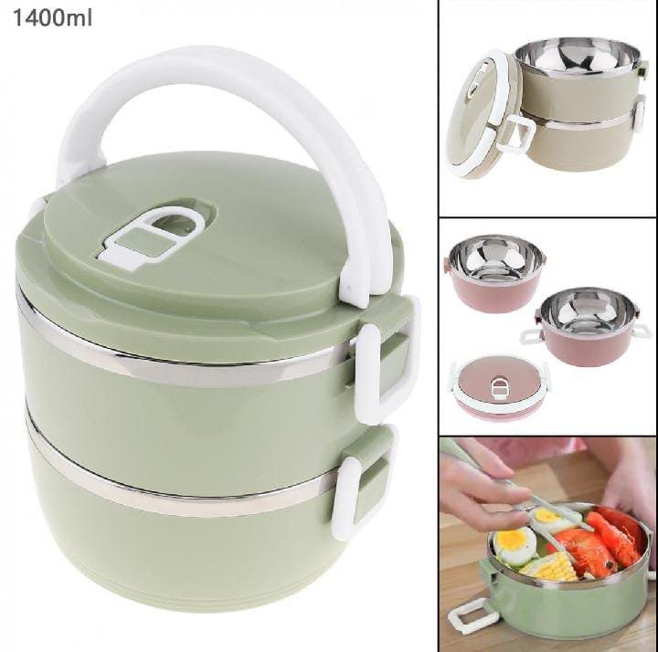 Double Layer Lunch Box - Steel & Leak-Proof - Image 2