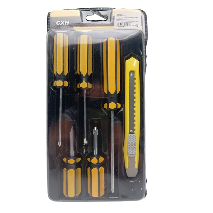 Set of 5 Screwdrivers & 1 Cutter – High Quality Hand Tool Kit with 2 Straight, 3 Cross Screwdrivers & Sharp Cutter for Household and DIY Use - Image 4