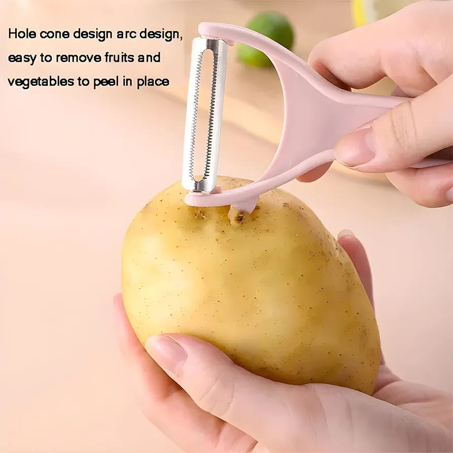 4-Piece Kitchen Cooking Utensils Set – Grater, Magic Peeler, Knife & Bottle Opener Combo for Fruits & Vegetables - Image 3