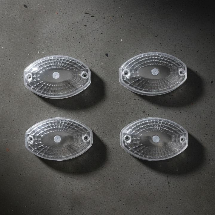Indicator Cover For 125Cc Bikes Crystal White And Smog Color Pack Of 4 Pieces