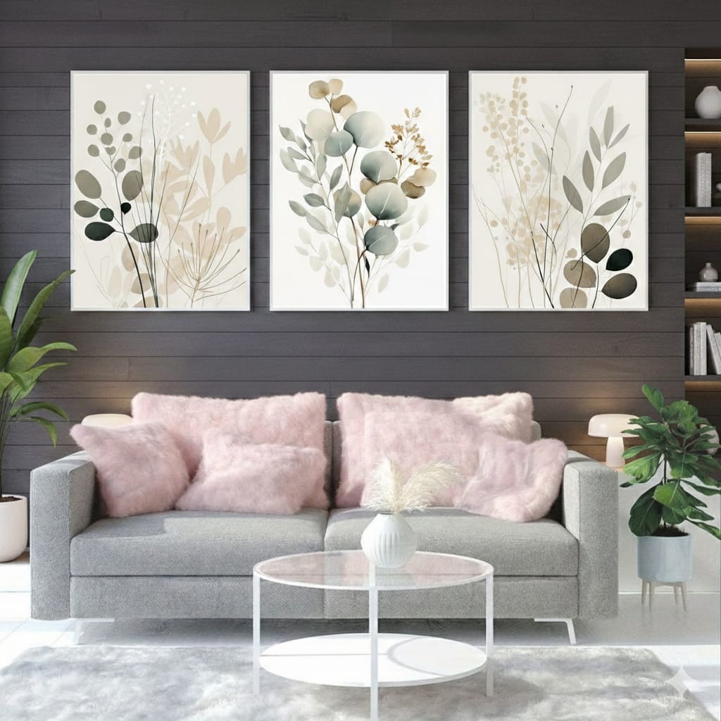 3pcs Boho Floral Design Stickytiles Frame Providing Artistic Pattern Elegant Look Durable Quality - Image 2